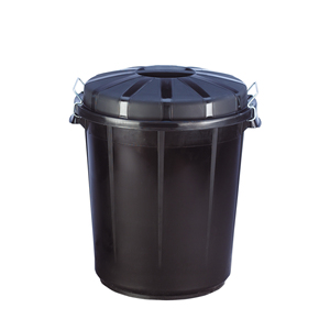 Secchio industriale da 70 litri con coperchio. Nero. - Product Image 1