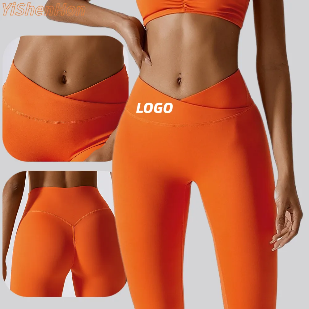 Vendita calda abbigliamento da allenamento Sport palestra Athleisure vita alta Leggings Fitness pantaloni da Yoga personalizzati da donna