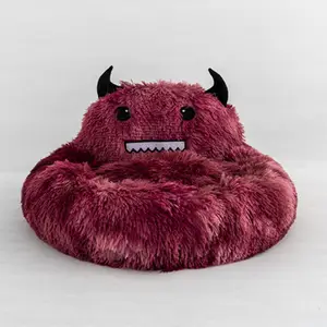New Design Extra Soft Warm Anti-Slip Little Monster Cat Cave Dog Bed Heated Pet Bed Animal Solid XL Small Made Fiber Polyester