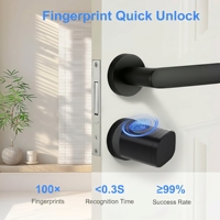 Cerradura de Puerta Inteligente Eléctrica con Huella Dactilar, Estilo Europeo, IP67, Cilindro Europeo, NFC, Ttlock, Tuya, Aleación de Aluminio, Instalación DIY