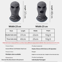 Masque thermique Derong et cache-casque de moto coupe-vent en polyester chaud avec conception à trois trous pour le cyclisme