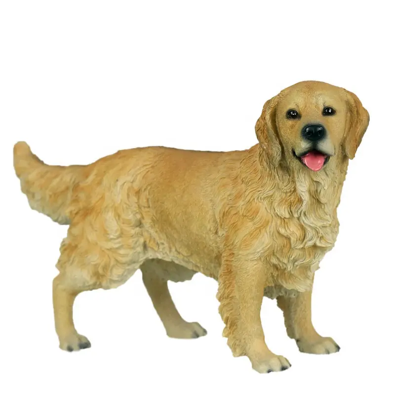 Statua di cane Golden Labrador Retriever seduta personalizzata in fabbrica in piedi per la decorazione domestica statua amanti degli animali domestici regalo resina