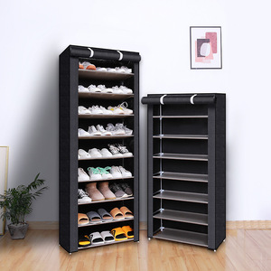 批发价格便携式黑布鞋架橱柜家具鞋架橱柜 - Product Image 5