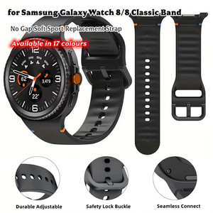 Correas Deportivas de Silicona Suave Cosidas con Conector Metálico de 20 mm y 22 mm para Reloj <span class=keywords><strong>Samsung</strong></span> <span class=keywords><strong>Galaxy</strong></span> 8, para Hombre y Mujer - Product Image 1