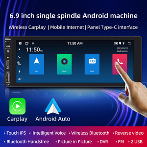 Android 6.9 Polegada 1din Modelo Universal Android Car Multimedia Player Car Radio Navegação GPS Carplay Screen - Product Image 6