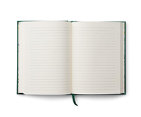 Carnet de notes personnalisé avec couverture en tissu et broderie florale, y compris un marque-page en ruban gros-grain