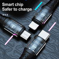 Kabel Data Pengisian Cepat 3-in-1 Tipe-C 1.2M Bahan Anyaman USB C Universal untuk Ponsel