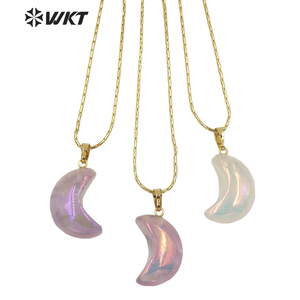 Collar romántico con colgante de <span class=keywords><strong>Arua</strong></span>, cristal brillante, piedras naturales, amatista, Aura, joyería, WT-N1335 - Product Image 1