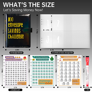 100 raccoglitore di risparmio della busta per risparmiare denaro sfida A5 Budget Binder Planner quaderno in pelle formato carta - Product Image 3