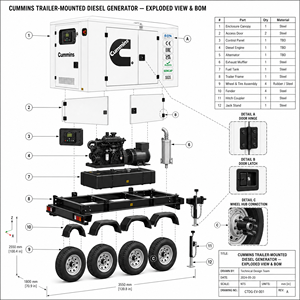Groupe électrogène diesel silencieux d'urgence 2026 OEM 56 kVA 45 kW à moteur Cummins Weichai Yuchai Ricardo à faible consommation de carburant - Product Image 2
