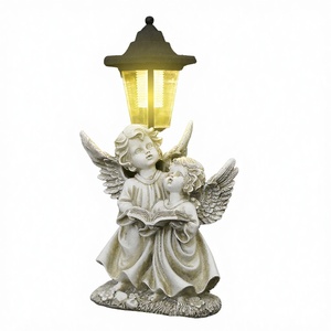 Lampes solaires d'extérieur en résine, statues d'anges mignonnes, décoration pour le jardin, ornement de Noël, Nouvel An, Saint-Valentin, imperméables - Product Image 3