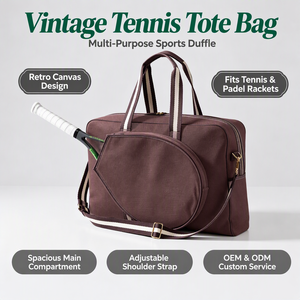 Bolsa de Lona Marrón para Raqueta de Pickleball con Bolsillo para Cubrir la Raqueta, para Mujeres y Hombres, para Gimnasio - Product Image 1
