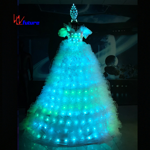 Vestido <span class=keywords><strong>de</strong></span> Baile LED <span class=keywords><strong>de</strong></span> Fibra Óptica a Todo Color <span class=keywords><strong>de</strong></span> Alta Calidad, Vestido <span class=keywords><strong>de</strong></span> Salón <span class=keywords><strong>de</strong></span> Baile Atractivo con Luces LED para Zancudos - Product Image 5