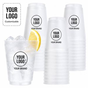 Vasos de Plástico Esmerilados de 16 oz con Logotipo Personalizado, Desechables, de PP, Irrompibles, Ecológicos, Aptos para Lavavajillas, con Agarre Manual, Estilo Clásico - Product Image 1