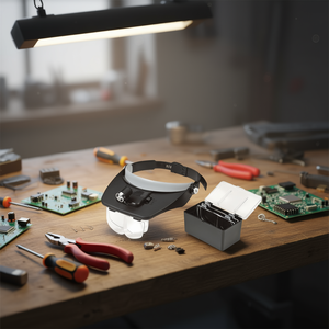 Juego de lentes de aumento Fervi Viewer con diadema y luz para trabajos de precisión - Product Image 3