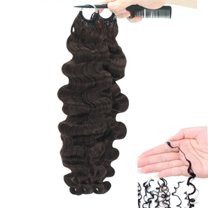 FH Double Drawn Burmese Curly Miracle Knot Crochet Human Hair #2 Color Feathering Tip <b>Braids</b> Human Hair Crochet - Product Image 1