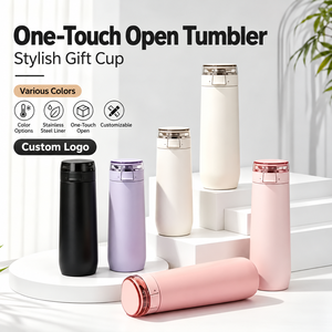 20oz 304 Stainless Steel Vacuum Insulated Tumbler with One-Touch Flip Lid Portable Travel <b>Mug</b> for Car Office - Product Image 6