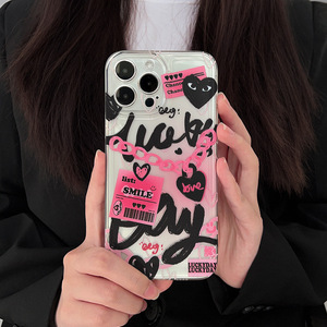 Pour <span class=keywords><strong>iphone</strong></span> 15 14 13 12 <span class=keywords><strong>11</strong></span> Pro Max XR XSmax X XS 7p 8plus Creative TPU Doux et Épicé Chaîne <span class=keywords><strong>Rose</strong></span> Graffiti étui de téléphone portable - Product Image 3