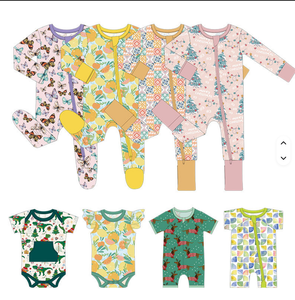 Goede kwaliteit groothandel herfst/winter bamboe romper met schattig printje, geschikt voor dagelijks gebruik, zacht en warm baby jumpsuit - Product Image 2