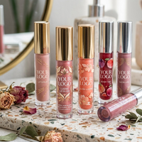 Étiquettes personnalisées transparentes pour gloss à lèvres, autocollants cosmétiques en vinyle imperméables, rouleaux d'étiquettes pour gloss à lèvres avec logo privé