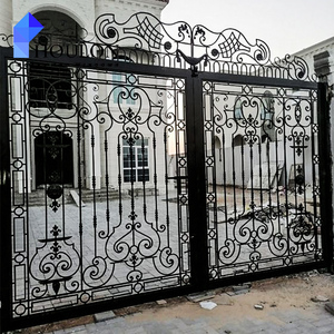 Grande porta moderna in ferro battuto in ferro forgiato porta esterna grande <span class=keywords><strong>ingresso</strong></span> principale di lusso per la casa - Product Image 1