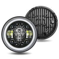 Phare de travail OEM 7 pouces LED pour Jeep Wrangler JK Angel Eyes DRL Feux de voiture Crâne Moto Projecteur 4x4 LED Accessoire