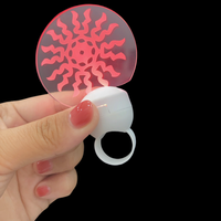 Cincin cahaya LED RGB melingkar dapat disesuaikan lampu jari berkedip akrilik plastik dapat dipakai lampu iklan konser mode portabel