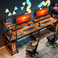 Escritorio Multifuncional Industrial Personalizado en Color y Tamaño, con Estantes de Almacenamiento Reversibles, Soporte para Monitor, Construcción Metálica