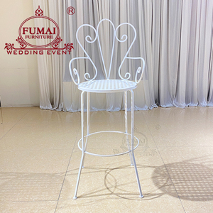FUMAI FURNITURE White Metal <b>Bar</b> Chair European Style Fixed Armrest Modern Design for Home <b>Bar</b> Commercial Use - Product Image 1