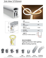 Bande lumineuse LED RGB en acrylique étanche IP65 OEM ODM 1225 Corde néon flexible 24V Contrôle intelligent par application avec PCB de 8 mm