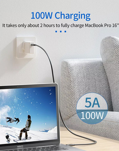 Bán buôn tương thích Thunderbolt 3 USB 4 Cáp Supper Tốc Độ 40Gbps 5a100w 240W PD nhanh chóng sạc cáp usb4 Loại C Cáp 2 người mua - Product Image 4