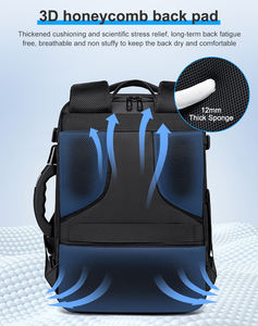 男性用大容量60Lエアバッグ真空バックパックUSB防水スタイリッシュな旅行バッグビジネス旅行用新しい荷物重力ハンドル - Product Image 5