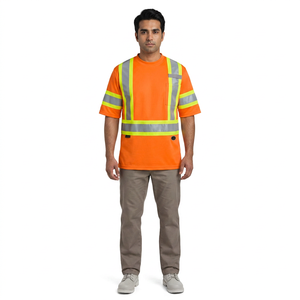 Chemises de sécurité jaunes haute visibilité personnalisées en gros, toutes saisons, manches longues, vêtements de travail, uniforme, t-shirt pour hommes - Product Image 1