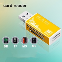 Lector de Tarjetas SY-638 Tres en Uno Multifuncional SD TF MS M2 Lector de Tarjetas de Memoria para Cámara Flash USB 2.0