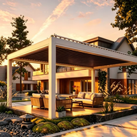 163 Model Pergola Aluminium Bermotor, Gazebo Aluminium Atap Louver yang Dapat Disesuaikan untuk Halaman Belakang