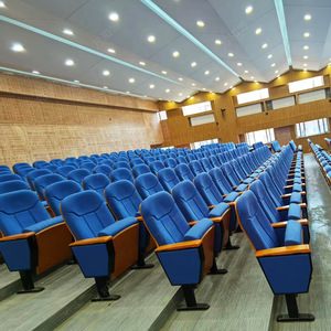 Chaises d'auditorium Manwa Expo Hb652 bleu noyer avec accoudoirs pour usage scolaire, hospitalier et théâtral - Product Image 2