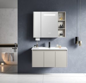 Miroir intelligent mural en chêne moderne, meuble de salle de bain avec un design résistant à l'eau pour un usage commercial et résidentiel - Product Image 1