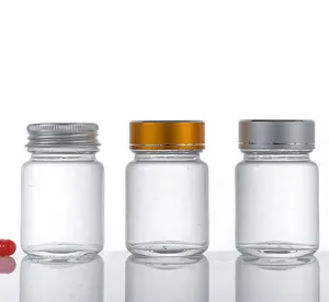 40 ml minikleines durchsichtiges mattiertes glas Behälter für Kapsel Gesundheitspflege Energie transparentes Glas Pulvergefäß mit Schraubdeckel Großhandel
