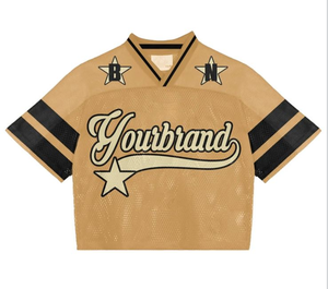 <span class=keywords><strong>2025</strong></span> Tùy Chỉnh Màu Đen Lưới Bóng Đá Jersey Top Thoáng Khí Phong Cách Giản Dị Kỹ Thuật Số Thăng Hoa In Ấn Crop New American Bóng Đá Bánh - Product Image 6