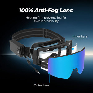 स्नोमोबाइल स्नोबोर्डिंग के लिए कस्टम स्नो गॉगल हीटेड एंटी फॉग पोलराइज्ड मैग्नेटिक इंटरचेंजेबल ग्रेडिएंट लेंस कस्टम - Product Image 3