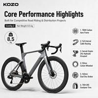 Vélo de route en fibre de carbone T800 700C 24 vitesses Frein à disque hydraulique Sensah Empire Pro Vélo de course aérodynamique Roues en alliage de 35 mm 8,9 kg