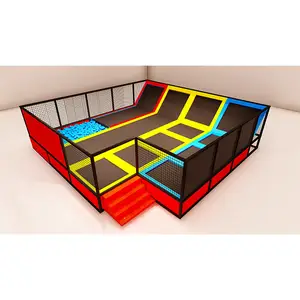 2024 새로운 상업 트램폴린 가족 놀이 센터 점프 침대 거품 구덩이 스포츠 게임 트램폴린 공원 장비 핫셀