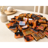 Set Ubin Mahjong Akrilik Motif Tortoiseshell Lapis Tunggal 160 Buah, Stok Baru Asli 2026, Permainan Pesta Dalam Ruangan untuk 4 Orang, Hadiah