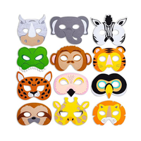A207 Vente en gros de masques d'animaux en feutre pour enfants Jungle Safari Party Favors Birthday Lion Owl Sloth Deer Leopard Mask Animals for Children