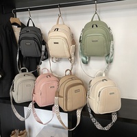Tas Ransel Wanita Musim Panas PU Desain Goya, Lapisan Polyester, Ukuran Kecil, Cocok untuk Sekolah, Perjalanan, dan Kuliah, Dilengkapi Penyimpanan Ekspansi
