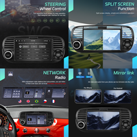 Hikity pour Fiat 500 2007-2015 7 "4 + 64GB Android Car Radio Stereo Wireless Carplay/Android Auto/32EQ DSP/GPS/WiFi Wholesale OEM