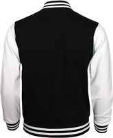 Veste de baseball pour homme en coton/CVC/TC, à boutons, avec blocs de couleur, style varsity, veste de sport pour homme