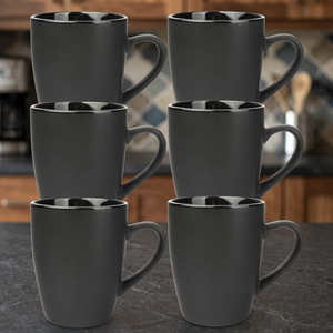 Ensemble de tasses à café en céramique grès noir mat, gravées au laser, personnalisées sur mesure, robustes et modernes, pour fêtes, compatibles lave-vaisselle - Product Image 4