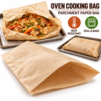 Sacs de cuisson en papier brun résistants à la chaleur et compatibles micro-ondes pour rôtir viande, poisson et légumes