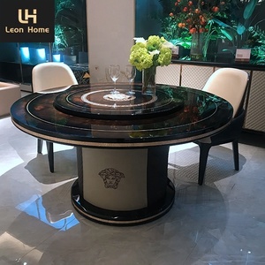 Mesas y sillas de comedor redondas de madera, nuevas y lujosas mesas de comedor con <span class=keywords><strong>Lazy</strong></span> alan - Product Image 4